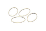 Silver Oval Charm, 50 Antique Silver Plated Brass Oval Connectors (20x13 mm) Bs 1667 H0685