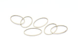 Silver Oval Charm, 50 Antique Silver Plated Brass Oval Connectors (20x13 mm) Bs 1667 H0685