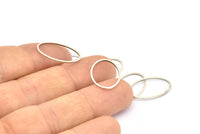 Silver Oval Charm, 50 Antique Silver Plated Brass Oval Connectors (20x13 mm) Bs 1667 H0685