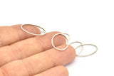 Silver Oval Charm, 50 Antique Silver Plated Brass Oval Connectors (20x13 mm) Bs 1667 H0685