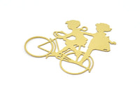 Brass Bike Charm, 10 Raw Brass Bike Charms With 1 Hole (32x35mm) D0660