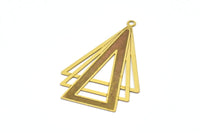 Brass Triangle Charm, 10 Raw Brass Triangle Charms With 1 Loop, Earrings, Pendants (43x27mm) D0629