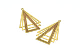 Brass Triangle Charm, 10 Raw Brass Triangle Charms With 1 Loop, Earrings, Pendants (43x27mm) D0629
