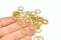 Brass Orbit Connector, 100 Raw Brass Orbit Connectors, Charms, Earrings, Findings (11mm) D0657