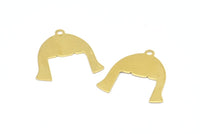 Brass Hair Charm, 24 Raw Brass Hair Charms With 1 Loop, Pendants, Earrings, Findings (24x0.60mm) D0648