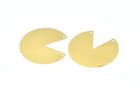 Brass Geometric Charm, 6 Raw Brass Stamping Blanks With 2 Holes, Pendants, Connectors (37x35x0.60mm) D0651