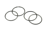 Wire Ear Hoops, 12 Oxidized Brass Black Faceted Wire Hoops, Earring Findings (30x1.3mm) E065 S656