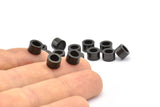 Black Spacer Bead, 12 Oxidized Brass Black Industrial Tubes, Spacer Beads, Findings (7x4.5mm) Bs 1348