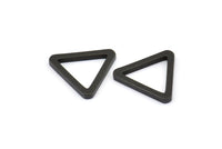 Black Triangle Charm - 6 Oxidized Brass Black Triangles (19x2mm) D0016