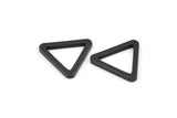 Black Triangle Charm - 6 Oxidized Brass Black Triangles (19x2mm) D0016
