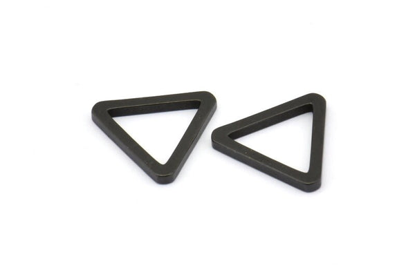 Black Triangle Charm - 6 Oxidized Brass Black Triangles (19x2mm) D0016