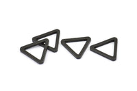 Black Triangle Charm - 6 Oxidized Brass Black Triangles (19x2mm) D0016