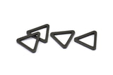Black Triangle Charm - 6 Oxidized Brass Black Triangles (19x2mm) D0016