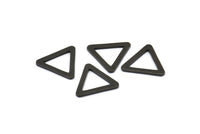 Black Triangle Charm - 8 Oxidized Brass Black Triangles (16x2x1.2mm) D0023