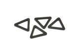 Black Triangle Charm - 8 Oxidized Brass Black Triangles (16x2x1.2mm) D0023