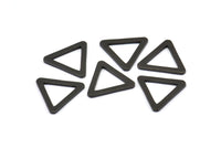 Black Triangle Charm - 8 Oxidized Brass Black Triangles (16x2x1.2mm) D0023
