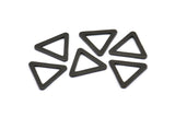 Black Triangle Charm - 8 Oxidized Brass Black Triangles (16x2x1.2mm) D0023