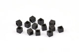 Black Tube Bead,50 Oxidized Brass Black Square Cube Beads (4x4mm) A0153 S867