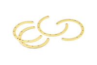 Brass Geometric Connector, 12 Raw Brass Geometric Connectors With 9 Holes, Findings (34x3x0.80mm) B0344