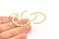 Brass Geometric Connector, 12 Raw Brass Geometric Connectors With 9 Holes, Findings (34x3x0.80mm) B0344