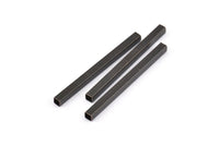 Black Tube Beads, 24 Oxidized Brass Black Square Tubes (40x3x3mm) Sq01 Brc284 S876