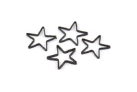 Black Star Connector, 50 Oxidized Brass Black Star Connector (14mm) Bs 1168 S875