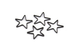 Black Star Connector, 50 Oxidized Brass Black Star Connector (14mm) Bs 1168 S875