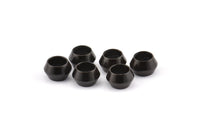 Black Spacer Beads - 12 Oxidized Brass Black Spacer Beads (8.5x5.5mm) A0433 S877