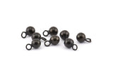 Black Ball Charm 12 Oxidized Brass Black Ball Charms With 1 Loop (6mm) N0586 S873