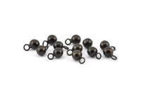 Black Ball Charm 12 Oxidized Brass Black Ball Charms With 1 Loop (6mm) N0586 S873