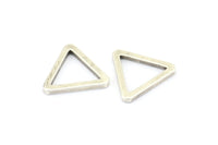 Gümüş Üçgen Charm - 6 Antik Gümüş Kaplama Pirinç Üçgen (19x2mm) D0016 H0640