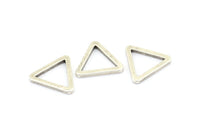 Gümüş Üçgen Charm - 6 Antik Gümüş Kaplama Pirinç Üçgen (19x2mm) D0016 H0640