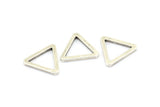 Gümüş Üçgen Charm - 6 Antik Gümüş Kaplama Pirinç Üçgen (19x2mm) D0016 H0640