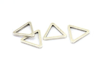 Gümüş Üçgen Charm - 6 Antik Gümüş Kaplama Pirinç Üçgen (19x2mm) D0016 H0640
