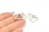 Gümüş Üçgen Charm - 6 Antik Gümüş Kaplama Pirinç Üçgen (19x2mm) D0016 H0640