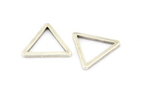 Gümüş Üçgen Charm - 6 Antik Gümüş Kaplama Pirinç Üçgen (24x2mm) D0015 H0635