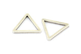 Gümüş Üçgen Charm - 6 Antik Gümüş Kaplama Pirinç Üçgen (24x2mm) D0015 H0635
