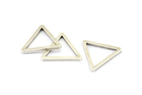 Gümüş Üçgen Charm - 6 Antik Gümüş Kaplama Pirinç Üçgen (24x2mm) D0015 H0635