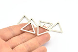 Gümüş Üçgen Charm - 6 Antik Gümüş Kaplama Pirinç Üçgen (24x2mm) D0015 H0635