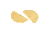Semi Circle Charm, 12 Raw Brass Half Moon Blanks With 1 Hole, Earrings, Pendants (24x13x0.80mm) D911