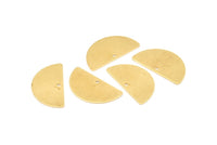 Semi Circle Charm, 12 Raw Brass Half Moon Blanks With 1 Hole, Earrings, Pendants (24x13x0.80mm) D911