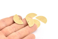 Semi Circle Charm, 12 Raw Brass Half Moon Blanks With 1 Hole, Earrings, Pendants (24x13x0.80mm) D911