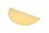 Semi Circle Charm, 4 Raw Brass Half Moon Blanks With 1 Hole, Earrings, Pendants (50x24x0.80mm) D910