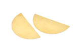 Semi Circle Charm, 4 Raw Brass Half Moon Blanks With 1 Hole, Earrings, Pendants (50x24x0.80mm) D910