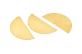 Semi Circle Charm, 4 Raw Brass Half Moon Blanks With 1 Hole, Earrings, Pendants (50x24x0.80mm) D910