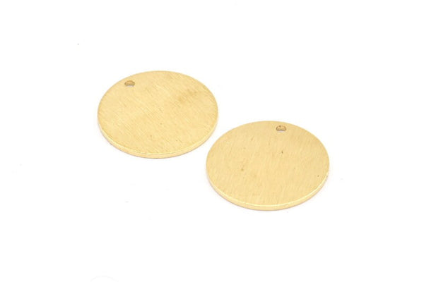 Brass Round Tag, 12 Raw Brass Textured Round Stamping Blanks With 1 Hole, Charms, Pendants, Findings (18x1mm) D0815
