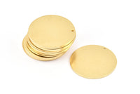 Brass Round Tag, 6 Raw Brass Round Stamping Blanks With 1 Hole, Charms, Pendants, Findings (30x1mm) D867