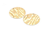 Brass Wavy Disc, 12 Raw Brass Wavy Discs With 1 Hole, Earrings, findings(25x0.60mm) D871
