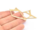 Brass Diamond Charm, 12 Raw Brass Rhombus Charms With 1 Loop, Pendants, Earrings, Findings (52x26x0,60mm) D853
