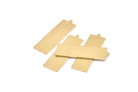 Brass Necklace Bar, 8 Raw Brass Rectangle Stamping Blanks With 1 Loop, Earrings, Pendants, Charms (36x11x1mm) D0699